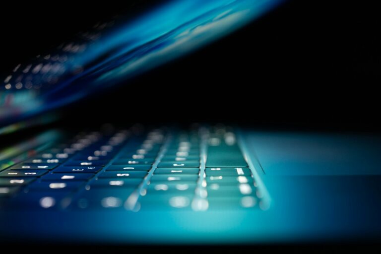 Gelebte Resilienz: Wie Unternehmen ihr Informationssicherheits-Management effizient digitalisieren closeup photo of turned-on blue and white laptop computer